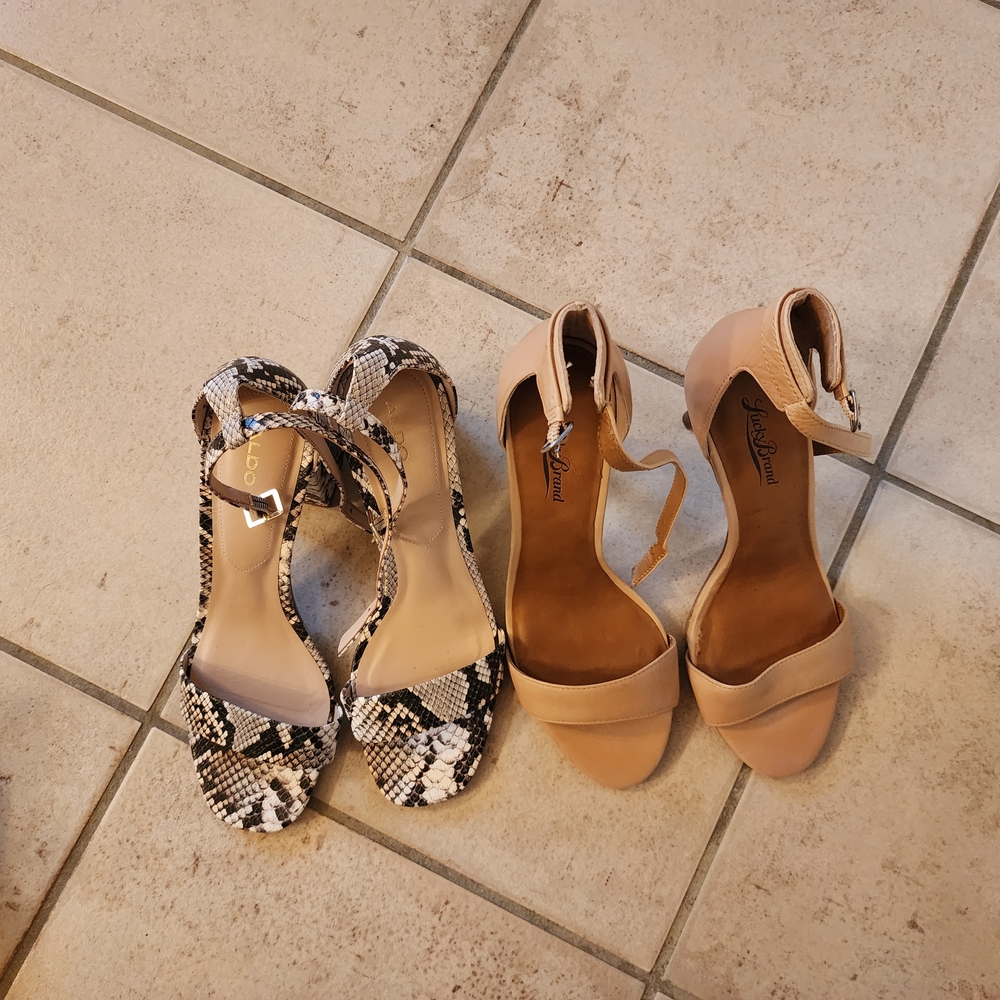 Cream Heels with Stiletto Style and Ankle Strap